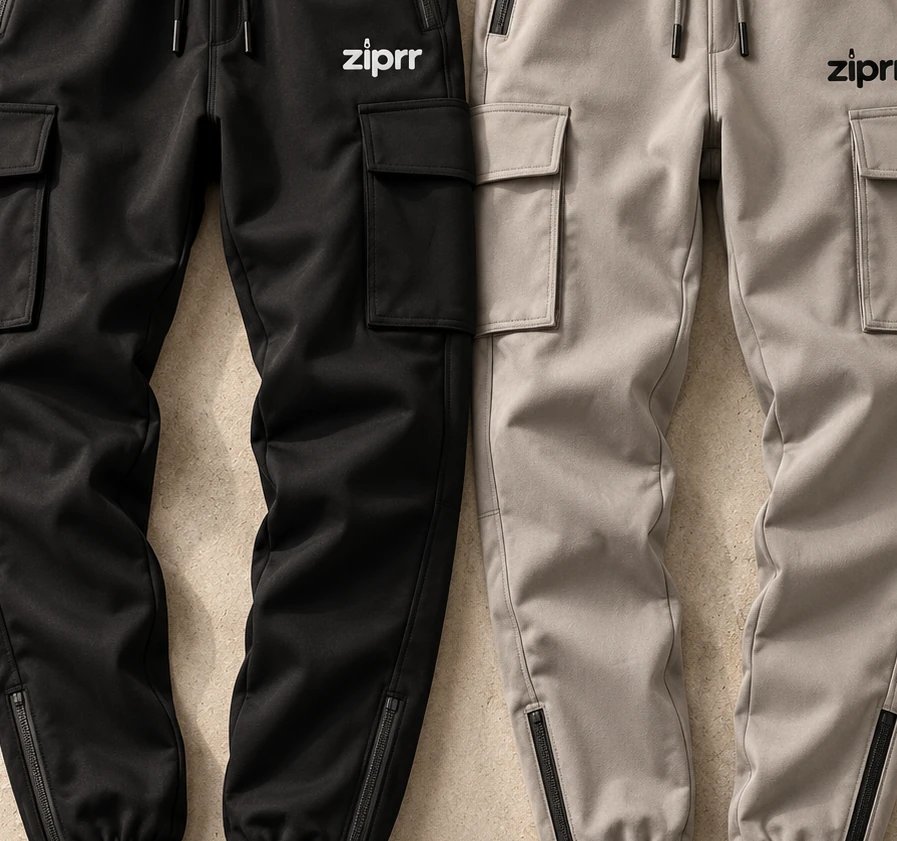 Stone Gray Utility Cargo Joggers angle 3