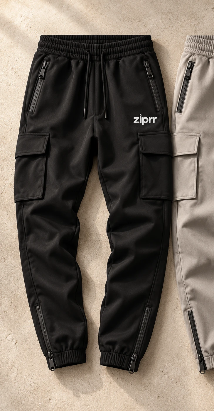 Stone Gray Utility Cargo Joggers