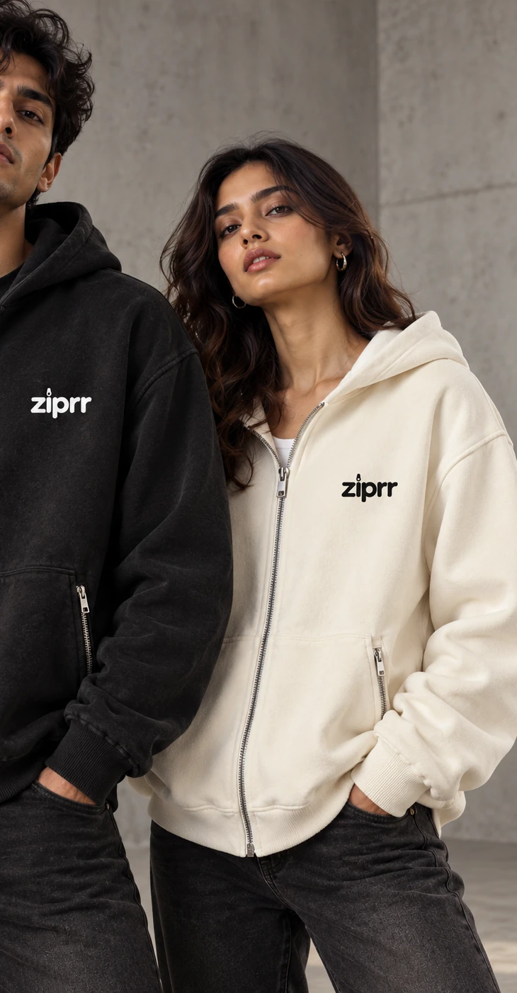 Concrete Studio Boxy Zip Hoodie
